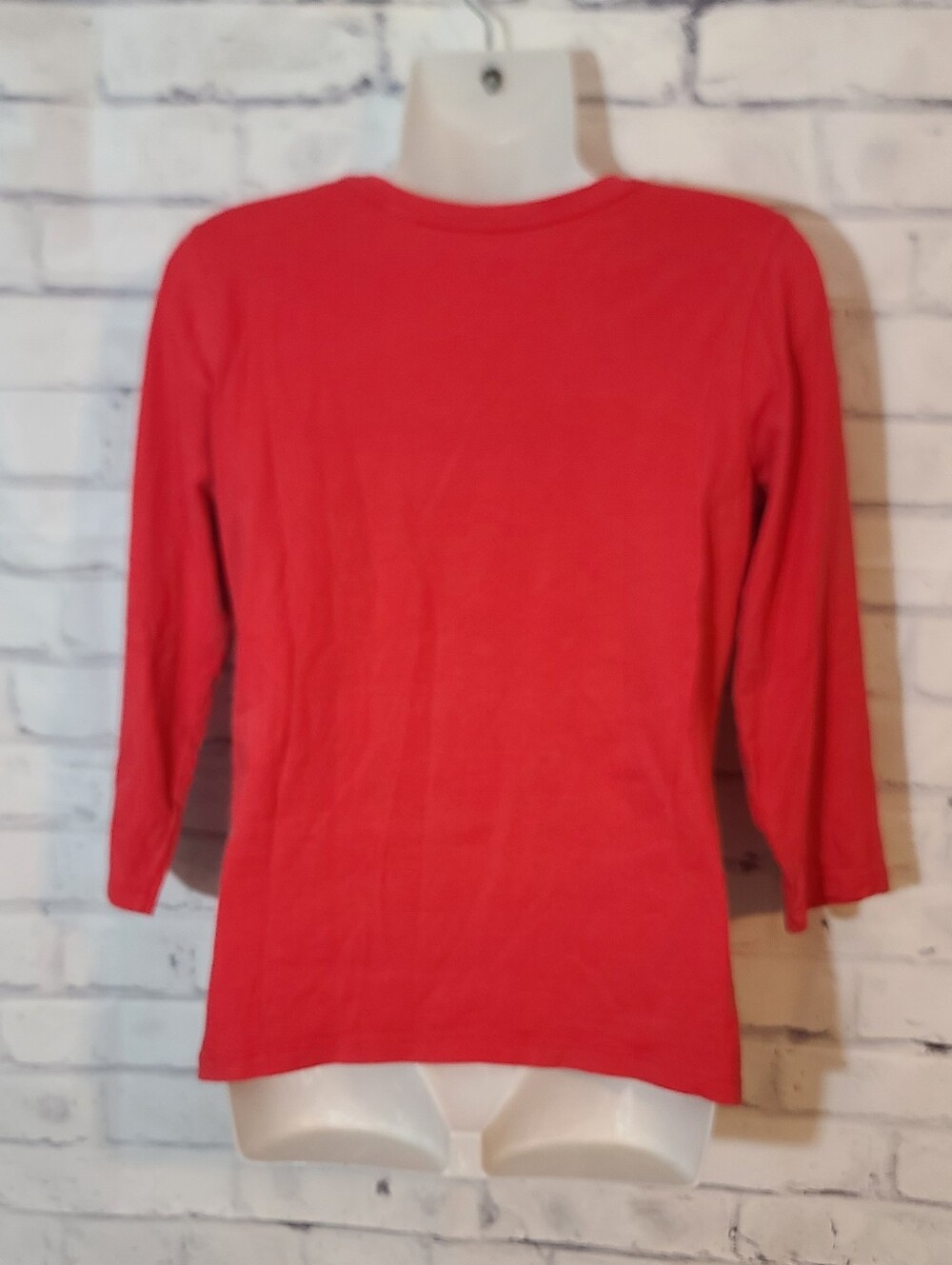 Chico's True Color Tees Women's Coral Solid 3/4 Sleeve Top Small - Picture 2 of 3